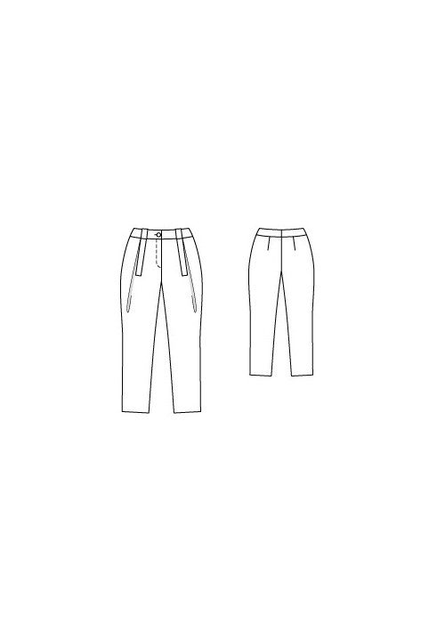 Pattern Pants of a tapered cut with deep pleats (Burda 1/2010, pattern number 106 B)