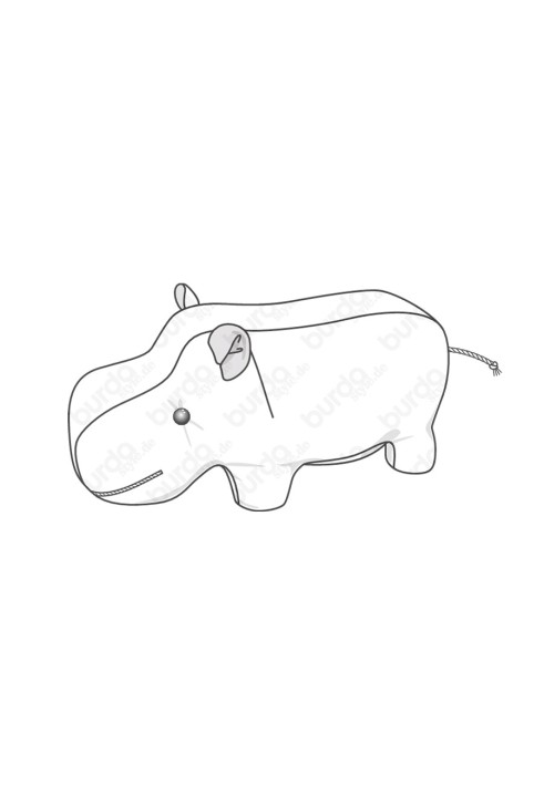 Pattern Soft toy - hippopotamus (Burda 1/2017, pattern number 6560 B)