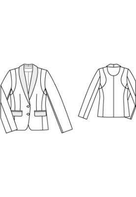 Pattern Tuxedo jacket with shawl collar (Burda 11/2010, pattern number 121)