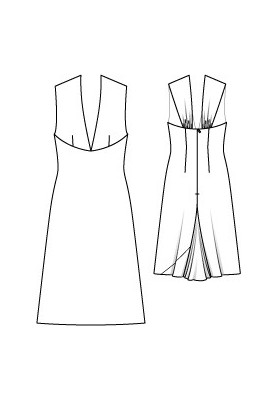 Pattern Dress made of crepe satin with a deep neckline (Burda 6/2012, pattern number 112)