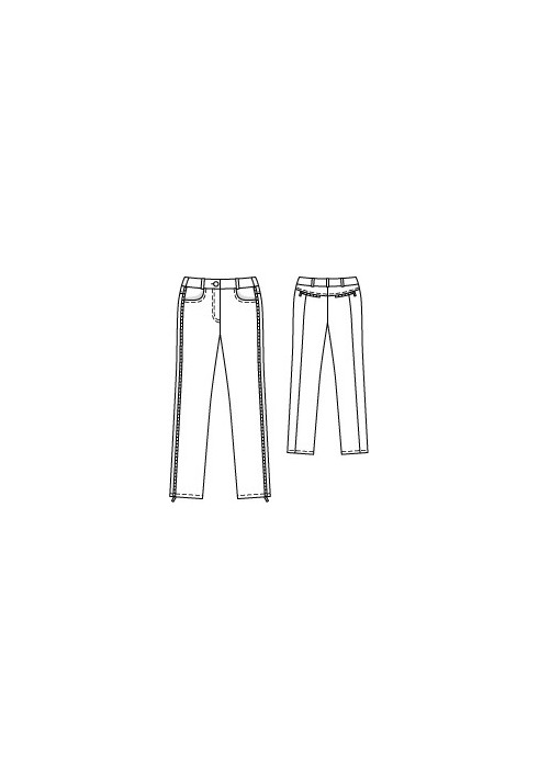 Pattern Narrow pants with zippers in relief seams (Burda 7/2010, pattern number 104)