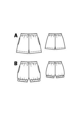 Pattern of shorts in a cell of eyelets on an elastic band (Burda 5/2012, pattern number 144 B)