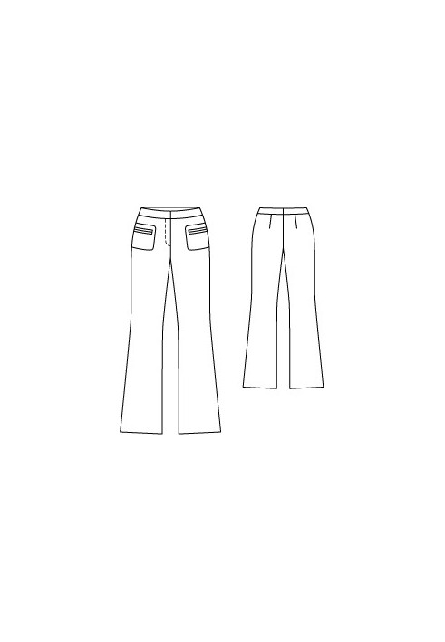 Pattern Flare trousers on a shaped belt (Burda 10/2011, pattern number 127)