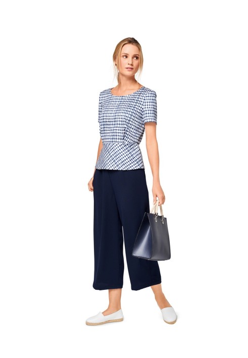 Pattern Straight-cut trousers with in-seam pockets (Burda 1/2017, pattern no. 6516 C)