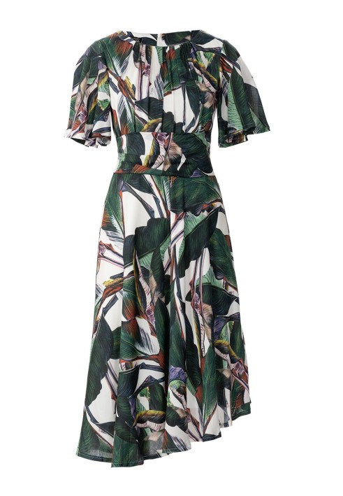 Pattern A cut-off dress with winged sleeves (Burda 3/2019, pattern number 122 A)