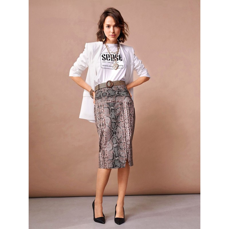 Pattern Pencil skirt with...