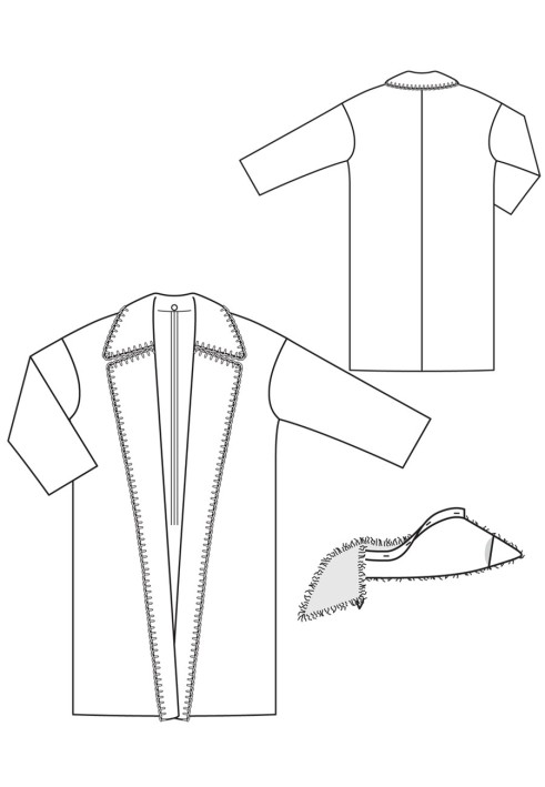 Выкройка Пальто прямого кроя со съемным воротником (Burda 11/2016, № выкройки 124)