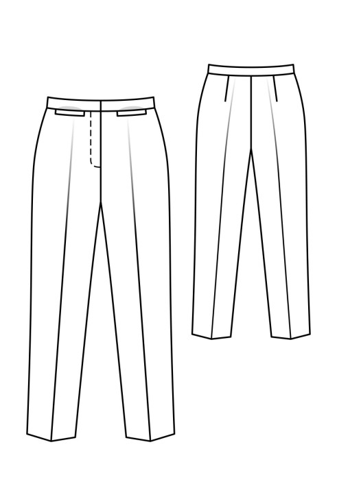 Pattern Pants with arrow pleats and pockets with leaves (Burda 9/2020, pattern number 109 B)