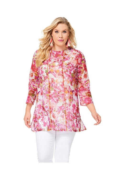 Pattern Tunic flared cut with 3/4 sleeves (Burda 1/2017, pattern number 6552 A)