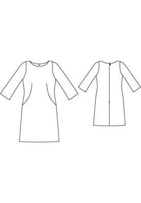 Pattern Dress with 3/4 sleeves and boat neckline (Burda 9/2012, pattern number 109)