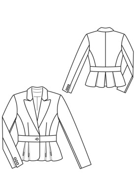 Pattern Jacket with sewn-in belt and basque (Burda 9/2017, pattern number 118)