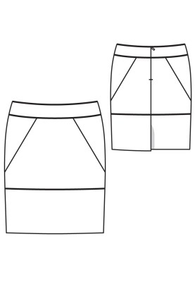 Выкройка Юбка-карандаш с кантом в швах (Burda 4/2017, № выкройки 127)