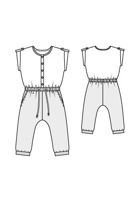 Pattern Knitted overalls of a free cut (Burda 12/2011, pattern number 140)