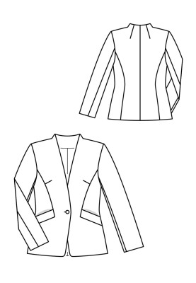 Pattern Jacket of a fitted silhouette without a collar (Burda 8/2020, pattern number 117)