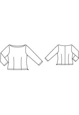 Pattern Blouse of a fitted silhouette with a boat neckline (Burda 6/2011, pattern number 122)