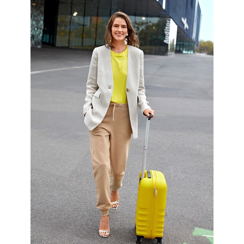 Pattern Linen blazer with...