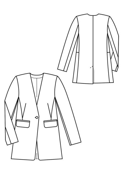 Выкройка Блейзер льняной с застежкой на одну пуговицу (Burda 3/2020, № выкройки 115)