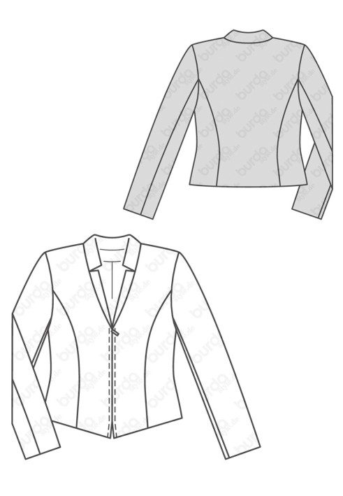 Pattern Jacket short with a zipper (Burda 2/2016, pattern number 6616 A)