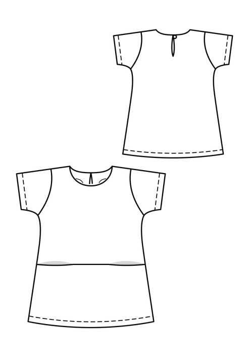 Pattern Dress of flared silhouette with pockets (Burda 6/2019, pattern number 129)