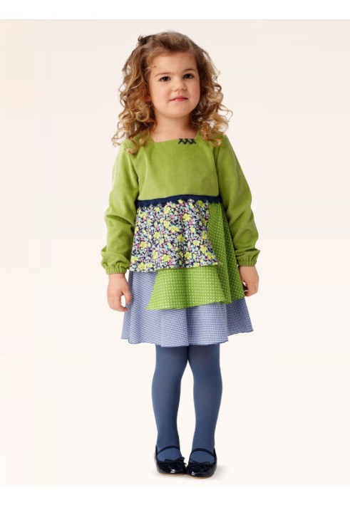 Pattern Empire dress with frills and bow (Burda 2/2015, pattern number 9401 A)