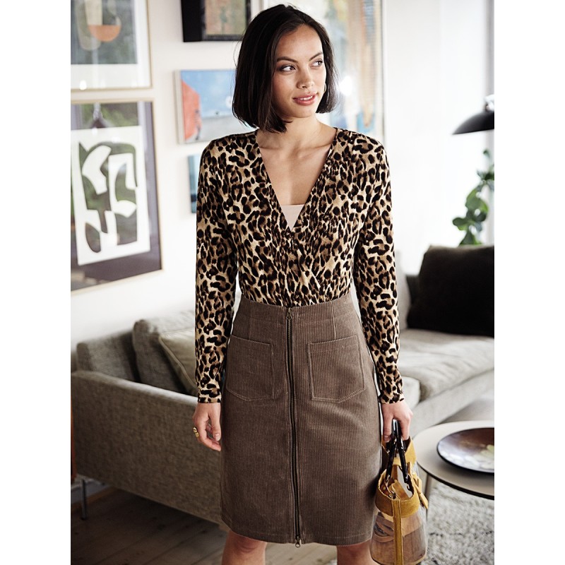 Pattern Corduroy skirt with...