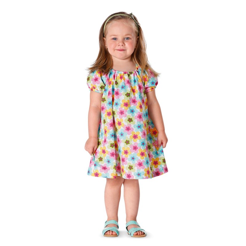 Pattern Dress with a flared...