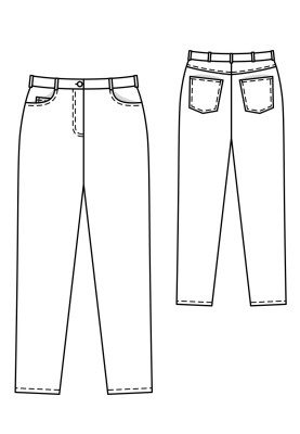 Pattern Pants in denim style with a tapered cut (Burda 8/2020, pattern number 126)