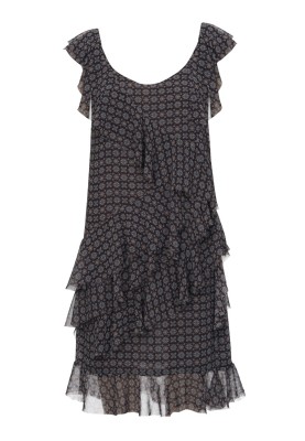 Pattern Straight-cut dress with lush frills (Burda 8/2011, pattern number 106)