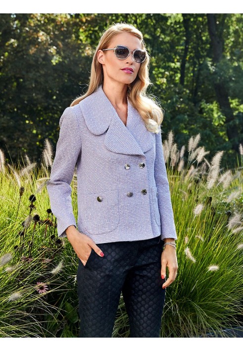 Pattern Straight double-breasted jacket with 7/8 sleeves (Burda 2/2019, pattern number 114)