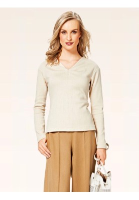 Pattern V-neck sleeveless pullover (Burda 2/2015, pattern no. 6696 A)