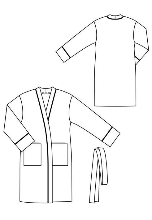 Kimono pattern with patch pockets (Burda 12/2019, pattern number 109)