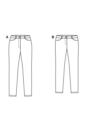 Викрійка Брюки в джинсовому стилі з низькою посадкою (Burda 1/2017, № викрійки 6543 B)