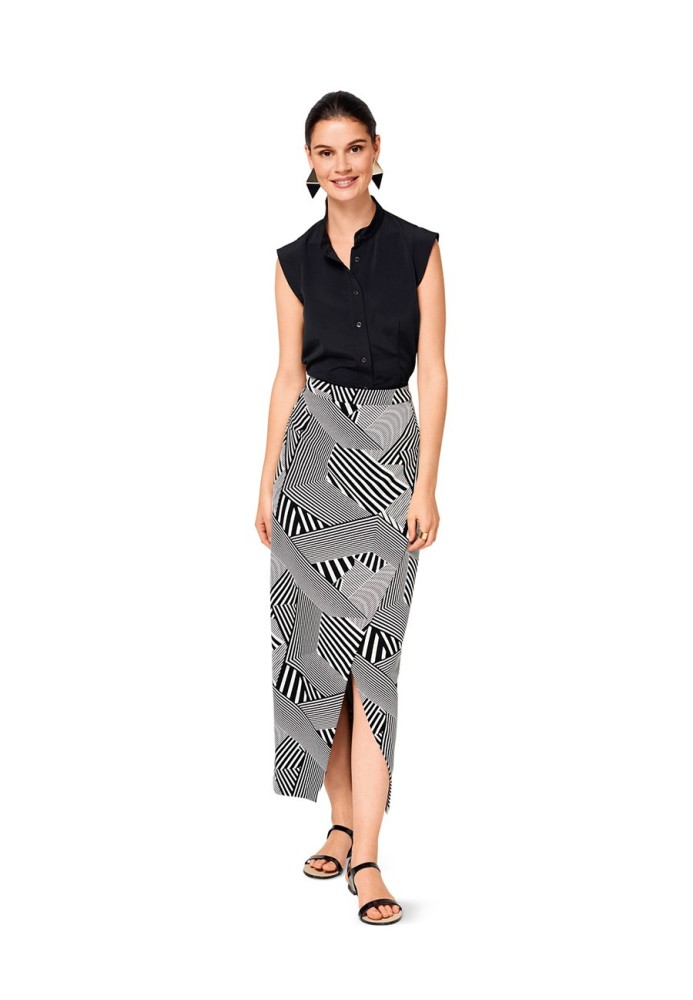 Pattern Midi-length pencil skirt with scent effect (Burda 1/2017, pattern no. 6506 B)