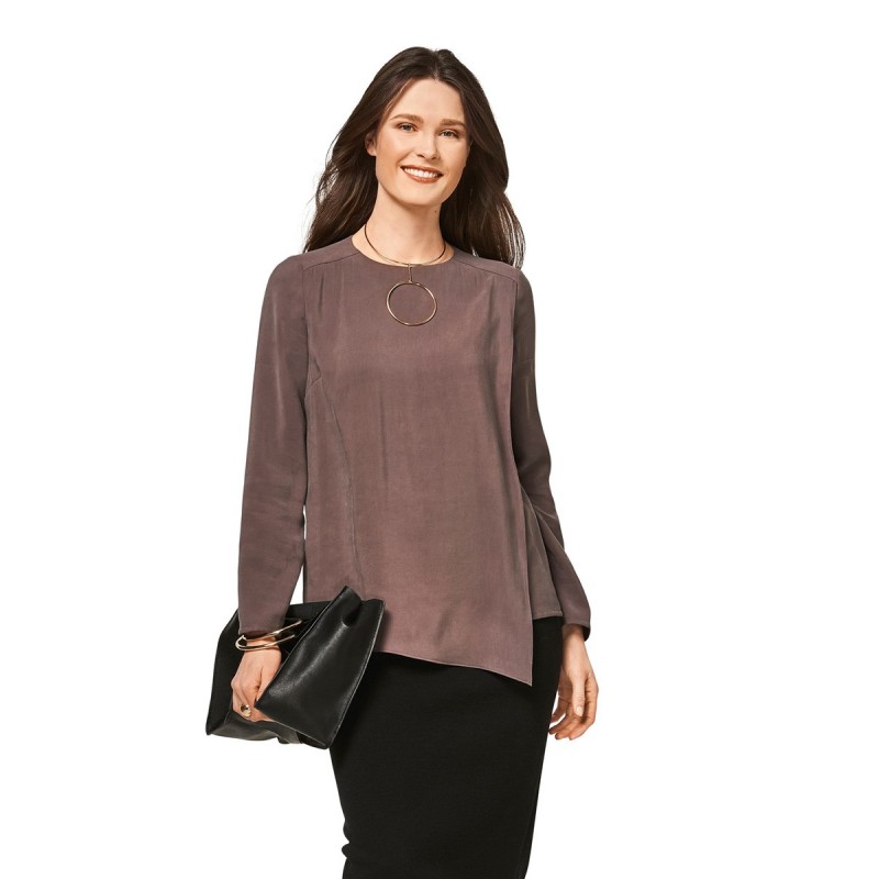 Pattern Silk blouse with...