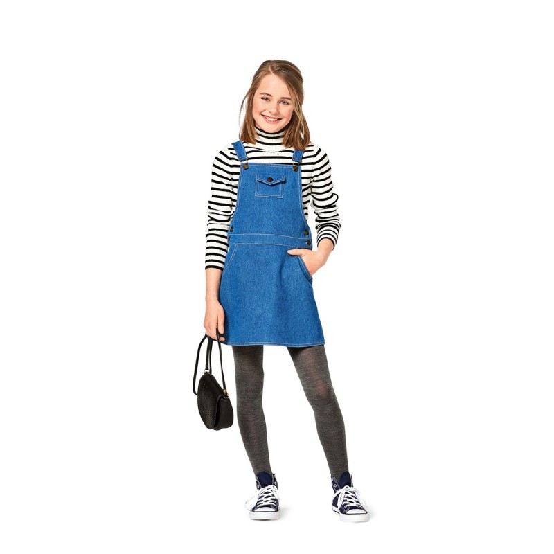 Pattern Denim sundress with...