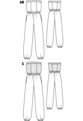 Pattern Jumpsuit without straps (Burda 4/2012, pattern number 110 A)