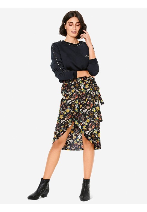 Pattern Skirt of a straight cut with a smell and a frill (Burda 1/2020, pattern number 6200 B)