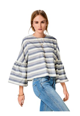 Pattern Round Neck Blouse (Burda 2/2017, Pattern No. 6477 B)