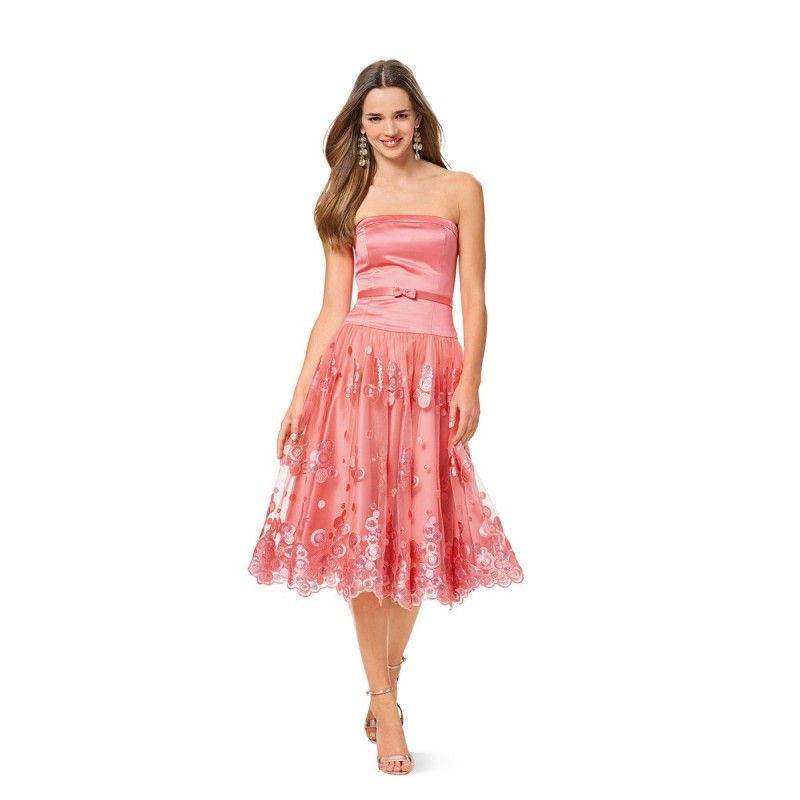 Pattern Bustier dress with...