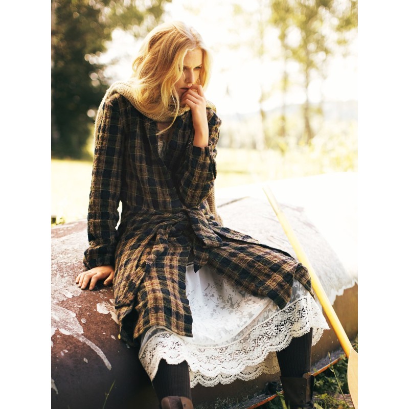 Pattern Shirt dress with...