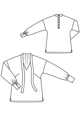 Выкройка Блуза с приспущенными проймами (Burda 3/2018, № выкройки 112 A)