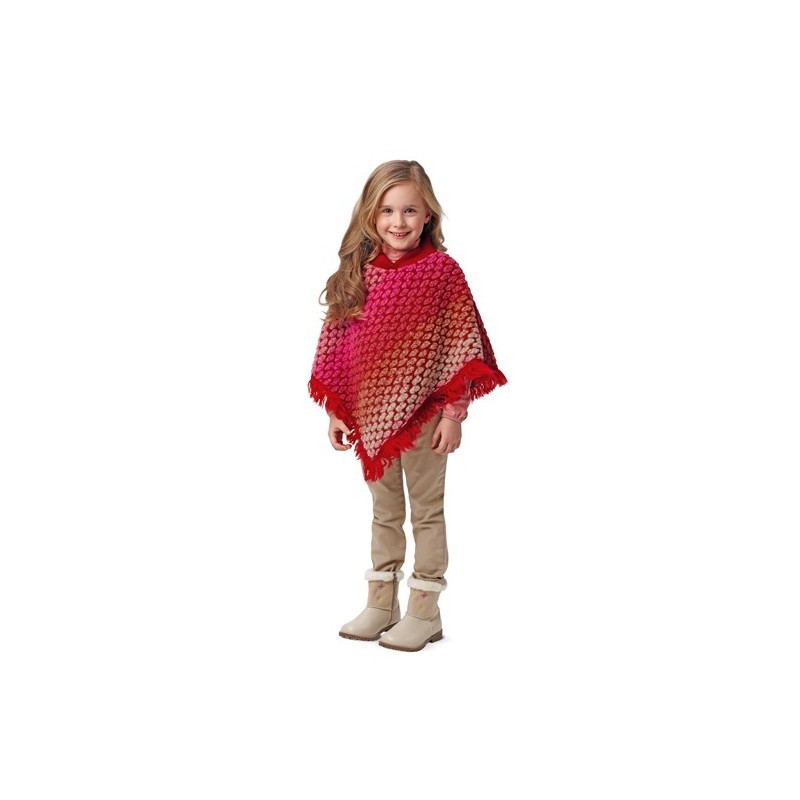 Pattern Poncho knitted with...