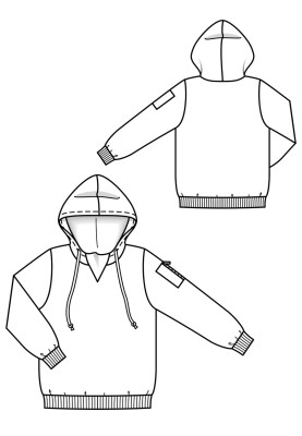 Pattern Anorak with a hood and a pocket on the sleeve (Burda 2/2018, pattern number 131)