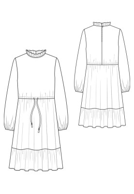 Pattern A cut-off dress with a wide frill (I love to sew 4/2019, pattern number 106)