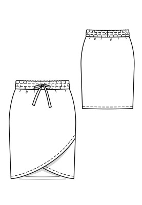 Pattern Knitted pencil skirt with an elastic waistband (Burda 5/2019, pattern number 126)