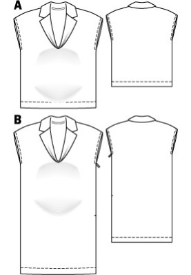 Выкройка Платье широкое прямого кроя (Burda 6/2010, № выкройки 130 B)