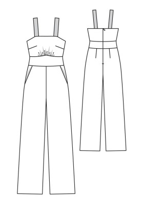 Pattern Overalls with straps and a wide belt (Burda 6/2017, pattern number 111)