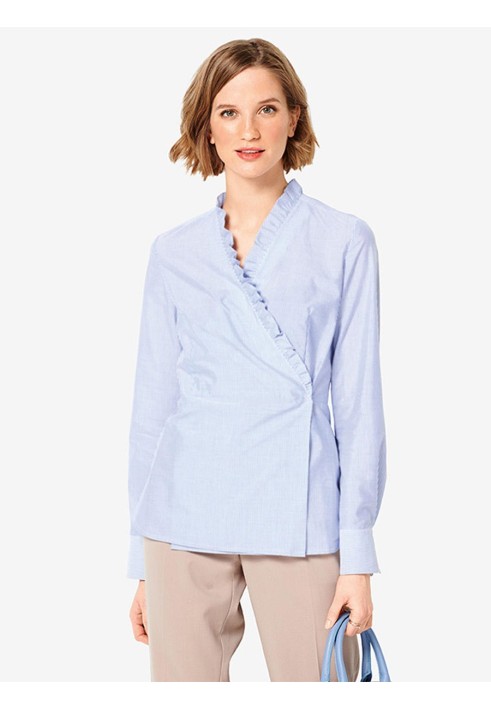 Pattern Shirt cut blouse with basque (Burda 2/2019, pattern number 6285 B)