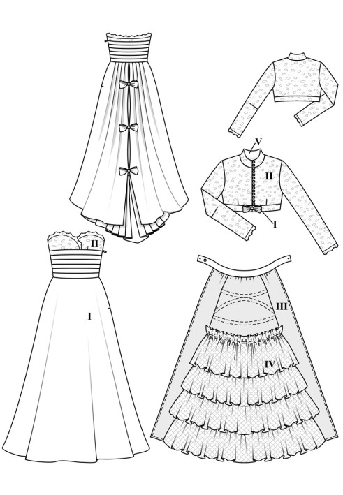Выкройка Платье свадебное в стиле Грейс Келли (Burda 3/2019, № выкройки 123)
