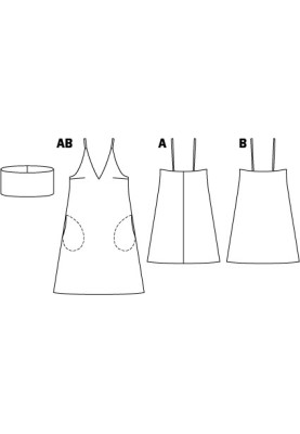 Pattern A-line dress with straps and bandeau (Burda 5/2011, pattern number 110 B)